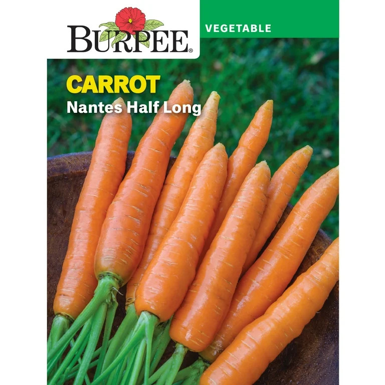 Burpee Nantes Half Long Carrot Seed, Heirloom Annual Vegetable, Full Sun | Walmart (US)
