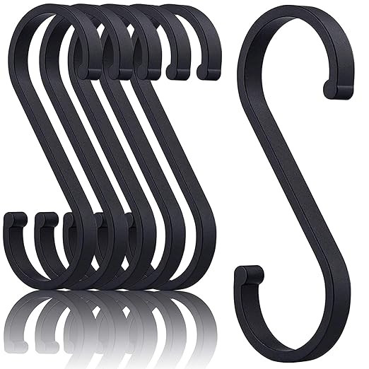 LLPJS S Hooks, 12 Pack Aluminum S Shaped Hooks for Hanging Pots and Pans Coffee Cups Grill Utensi... | Amazon (US)