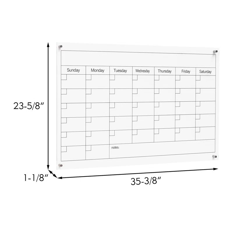 Reusable Acrylic Dry Erase Board - Wall Month Planner | Wayfair North America