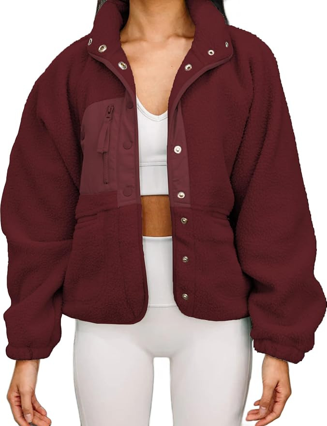 Aoang Womens Winter Coats Casual Lapel Long Sleeve Fleece Faux Fur Jacket | Amazon (US)