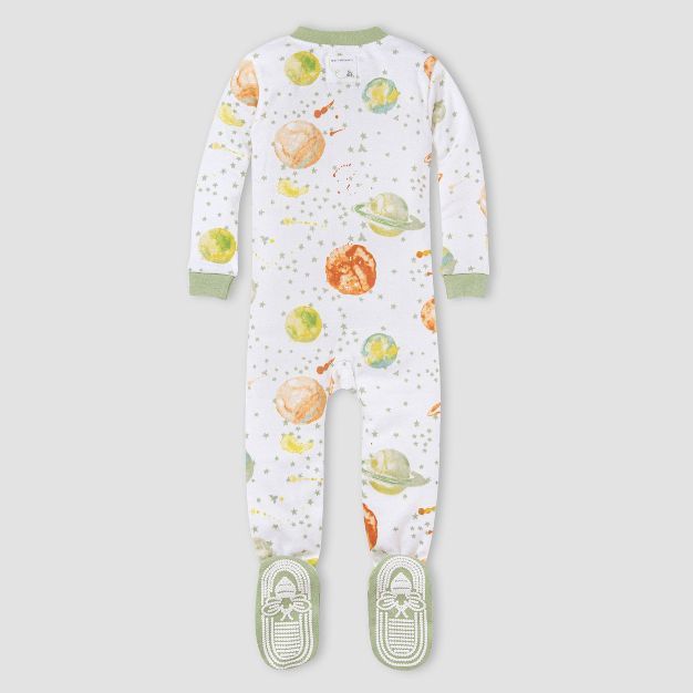 Burt's Bees Baby® Baby Boys' Watercolor Galaxy Organic Cotton Snug Fit Footed Pajama - Light Gre... | Target