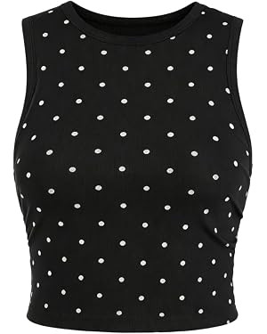 SOLY HUX Women's Tank Tops Y2K Sleeveless Ribbed Star Crop Tank Top Summer Going Out Tops | Amazon (US)