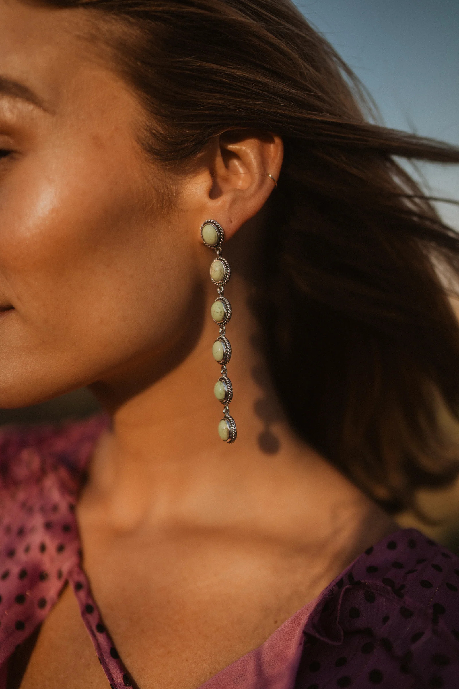 Shelly Earrings | Lemon Chrysoprase | Goldie Lew Jewelry, LLC