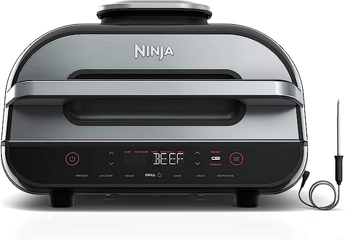 Amazon.com: Ninja FG551 Foodi Smart XL 6-in-1 Indoor Grill with Air Fry, Roast, Bake, Broil & Deh... | Amazon (US)
