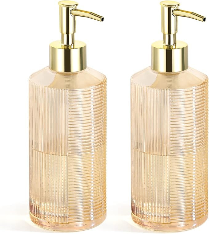 Luxspire Soap Dispenser 2 Pack, 11oz Clear Glass Liquid Hand Soap Dispenser with Rust Proof Pump,... | Amazon (CA)