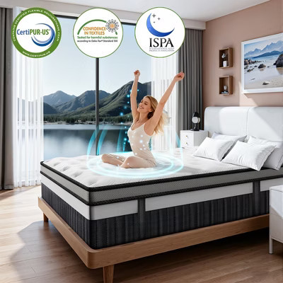 14 Inch King Size Hybrid Mattress,Medium Firm Gel Memory Foam Bed in a Box with Pocket Springs, Cooling Breathable Fabric, Motion Isolation | Target