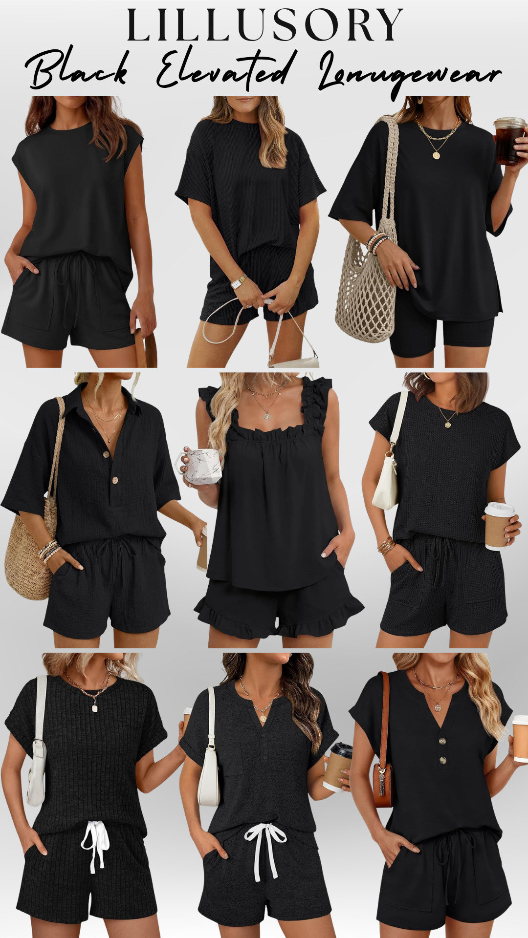 LILLUSORY | 2 Piece Black Shorts Loungewear Sets | Elevated Basics Edit 

If you only invest in ONE loungewear color… make it BLACK.

Because black just does something — it’s the easiest way to look put together, polished, and elevated without trying.

I went through so many options and these LILLUSORY black loungewear sets are the ones that actually made the cut.

These are the pieces you’ll reach for every single time.

Why these are actually worth it:
• Soft, breathable fabric you can wear all day
• Relaxed but flattering fits (not oversized in a sloppy way)
• Lightweight + perfect for warm weather
• Stretchy comfort without losing shape
• Mix & match pieces → endless outfit combos
• That effortless “model off-duty” vibe

What you’re getting:
Matching lounge sets, textured pieces, oversized tees, biker sets, feminine ruffle details — all in that classic black that instantly elevates everything

The vibe:
Minimal, clean, elevated — looks expensive even though it’s casual

Perfect for:
At-home days that still feel put together
Running errands / coffee runs
Travel days + airport outfits
Quick plans when you don’t want to overthink your outfit
Everyday elevated basics

These are the outfits you throw on when you want to look like you tried… without actually trying.

I did the digging for you — these are the loungewear pieces that are actually worth buying and wearing on repeat.

If your basics feel basic… this is your upgrade.

↓ Everything is linked!

#LTKActive #LTKSaleAlert #LTKTravel
