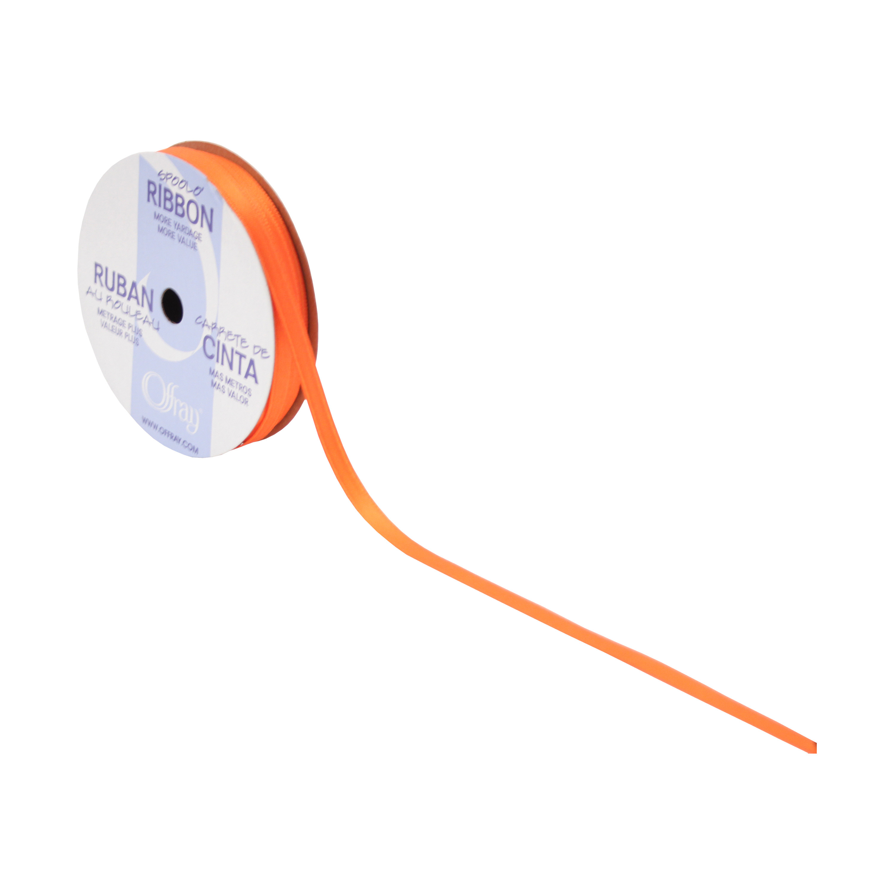 Offray 1/4"x10 Yd Double Face Satin Ribbon-Torrid Orange | Walmart (US)