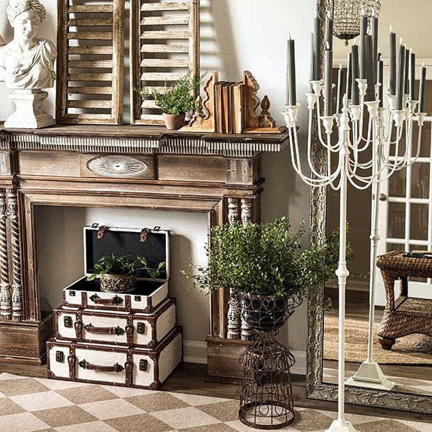 Modern Farmhouse Tall White Candelabra | Antique Farm House