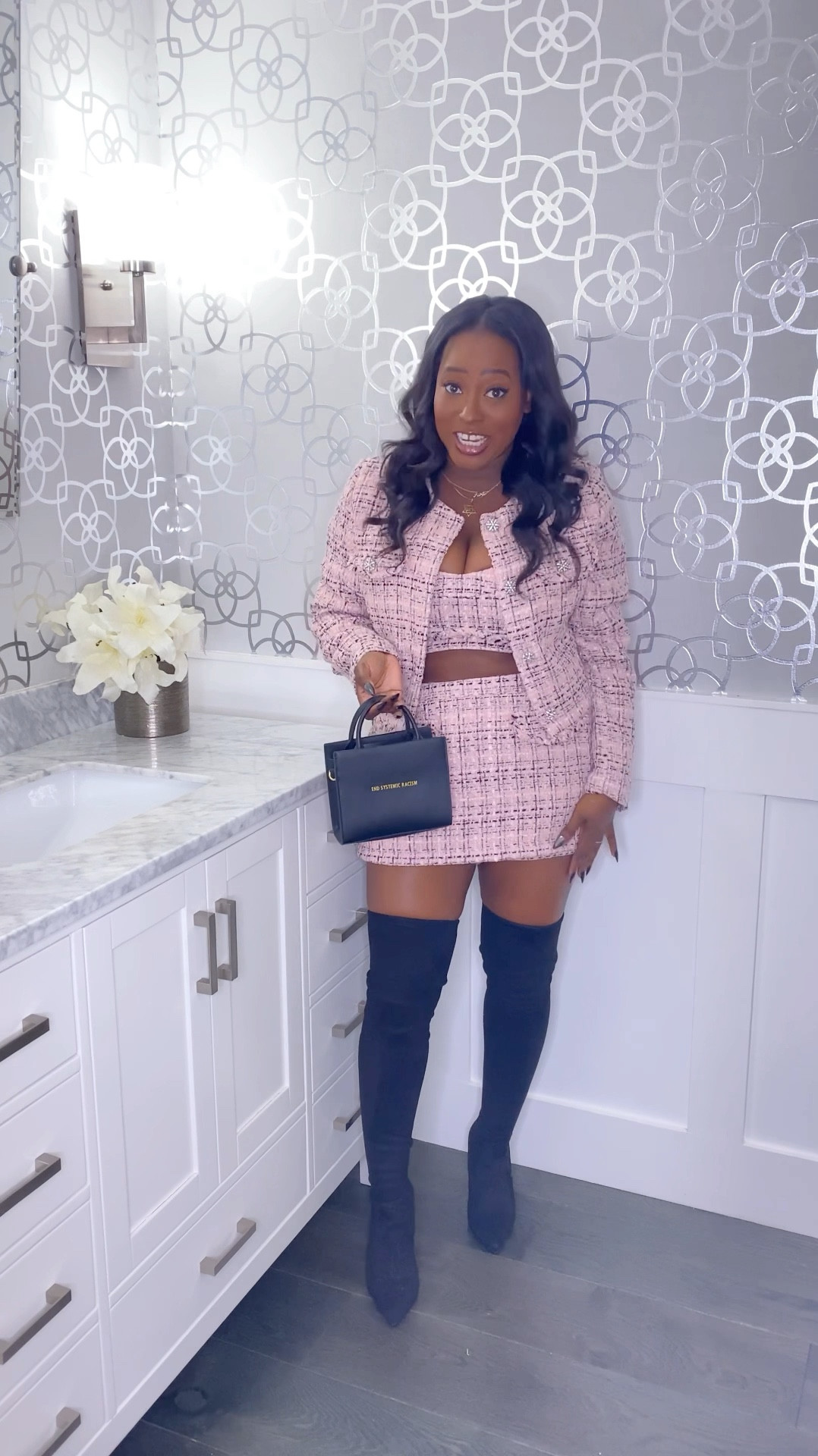 This Target Wild Fable  Tweed Boucle Lady Jacket, Boucle Tiny Tank Top, Boucle Skort  makes for the cutest Fall outfit! I’m wearing a size Medium 

Target Tweed Outfit, Target Style, Co-ord set, pink outfit, target outfit, fall fashion inspo


#LTKVideo #LTKFindsUnder50 #LTKStyleTip