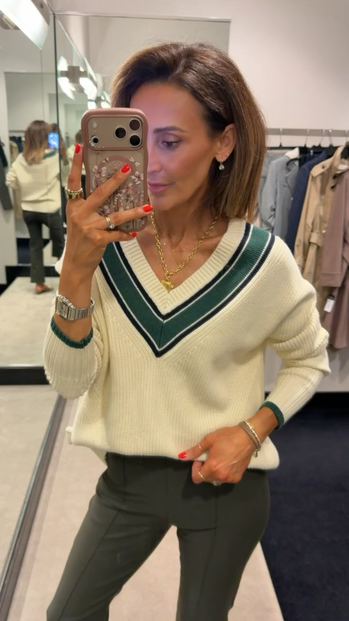 Super cute office friendly way to wear the VB sweater

#LTKootd #LTKWorkwear #LTKSaleAlert