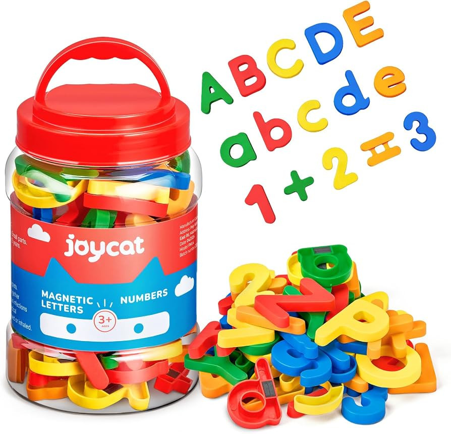 JoyCat 78 Pieces Magnetic Letters Numbers Alphabet Fridge Magnets ABC 123 Preschool Educational Learning Plastic Colorful Toy Set Uppercase Lowercase Math Symbols for Toddlers Kids 3+ | Amazon (US)