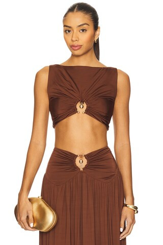 Lovers and Friends x Yhasmina Ferrara Lotte Top in Chocolate Brown from Revolve.com | Revolve Clothing (Global)