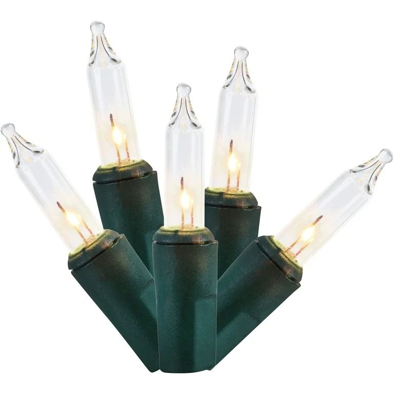 Holiday Time 100-Count Clear Incandescent Mini Christmas Lights, with Green Wire, 23 Feet | Walmart (US)