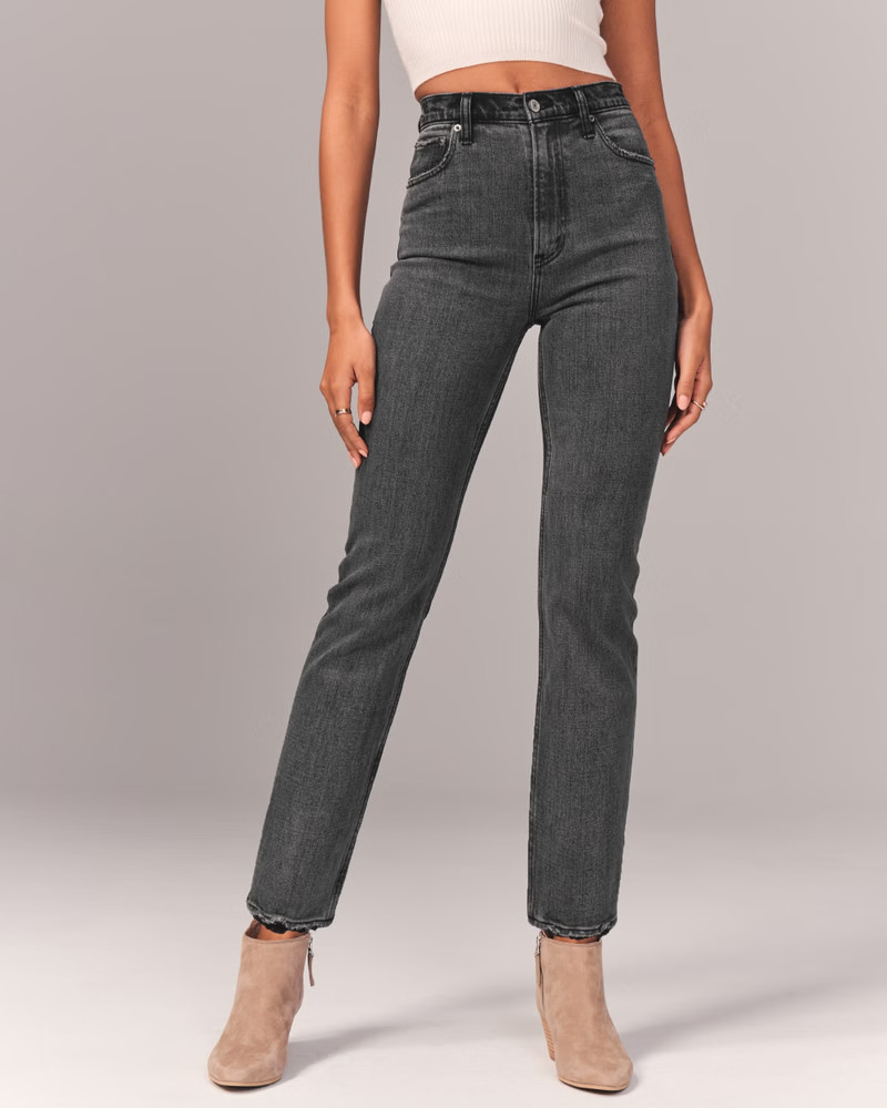 Ultra High Rise Ankle Straight Jeans | Abercrombie & Fitch (US)