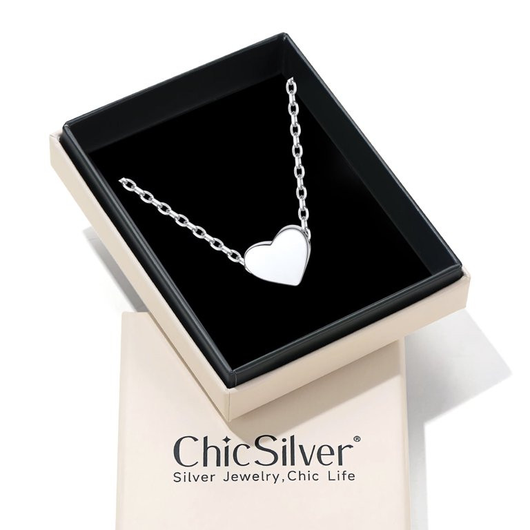 ChicSilver 925 Sterling Silver Necklace for Women Teen Girls Jewelry Tiny Small Heart Necklaces B... | Walmart (US)