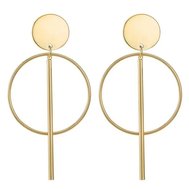 Scoop Women's 14K Gold Flash-Plated Circle Earrings - Walmart.com | Walmart (US)