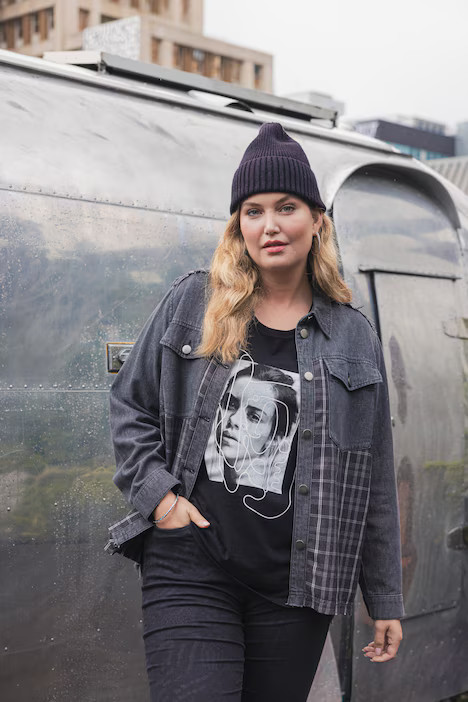 Denim and Flannel Shirt | Ulla Popken - US