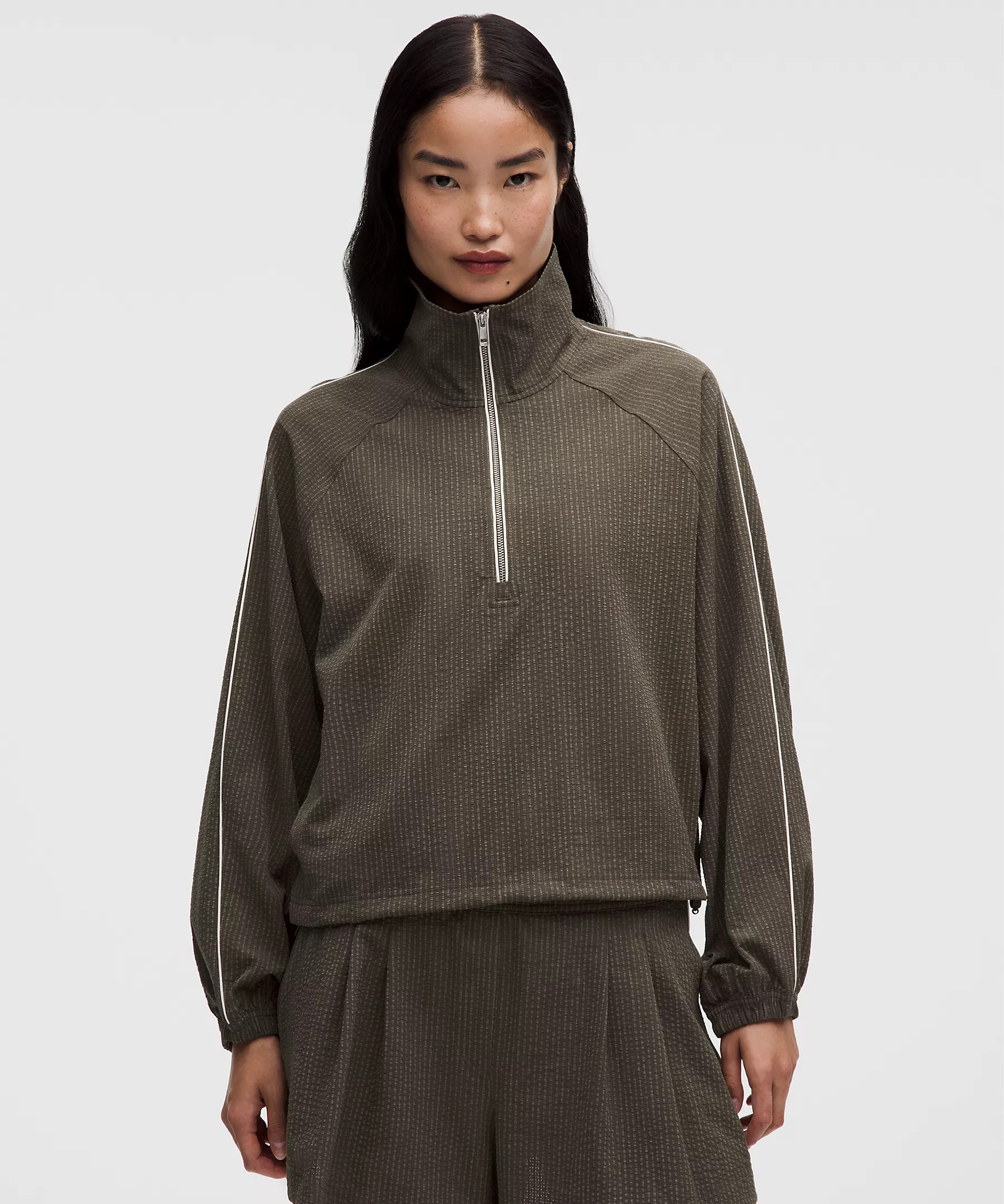 Seersucker WovenAir Funnel-Neck Half Zip | Lululemon (US)
