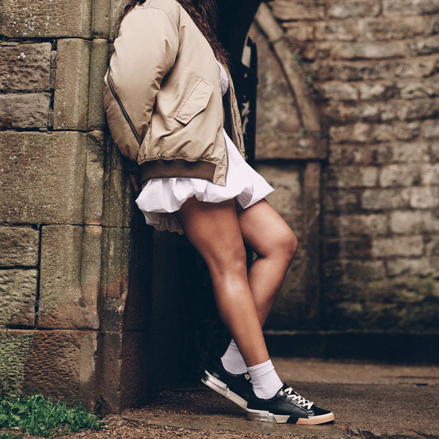 Zina Sneakers Onyx Embossed Leather | Women's Sneakers | DolceVita.com