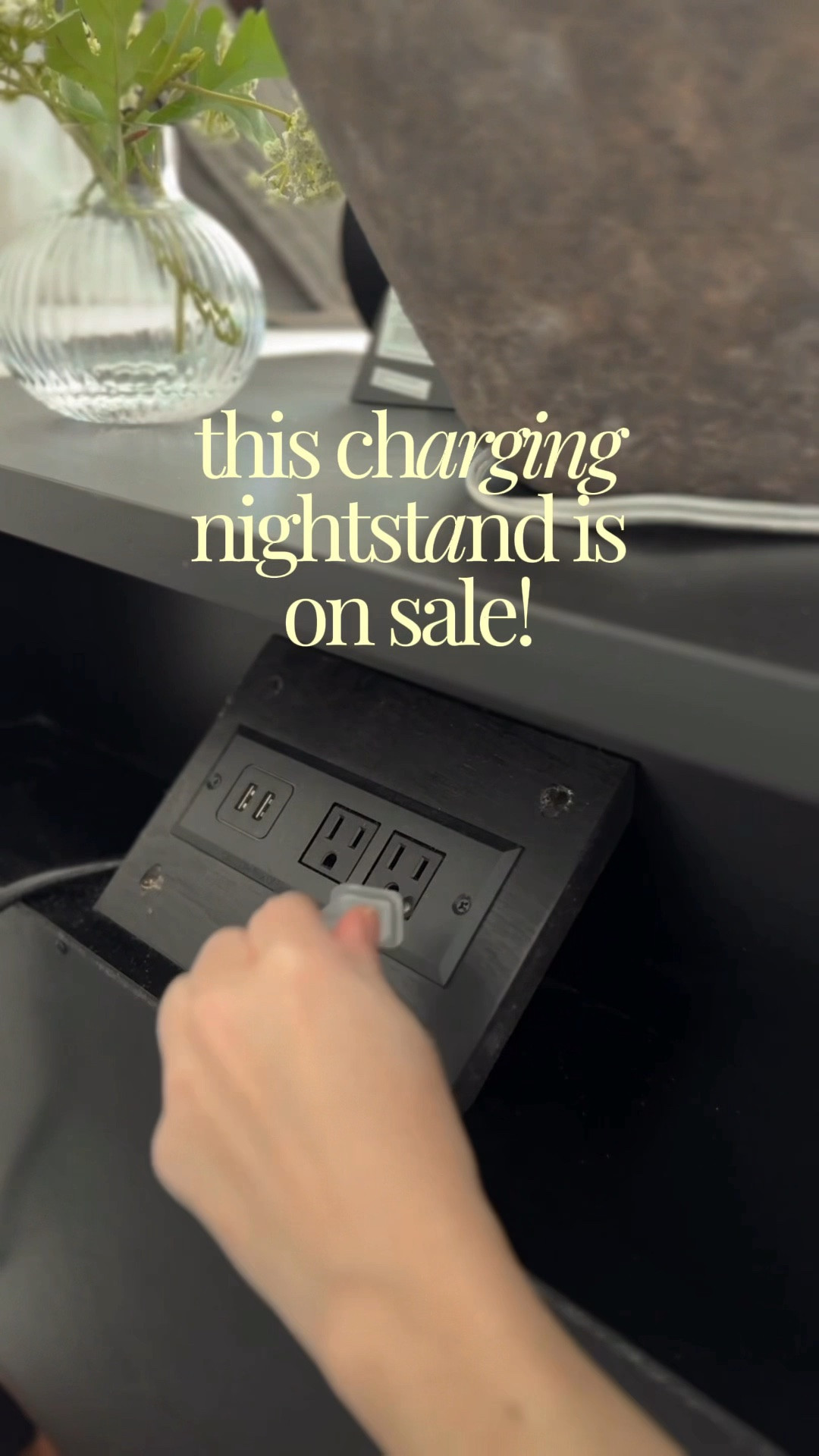 Charging nightstand, bedroom furniture, primary bedroom, guest bedroom, affordable nightstand, black nightstand

#LTKHome