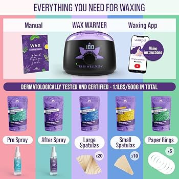 Tress Wellness Waxing Kit for Brazilian Wax - Easy to Use - For Sensitive Skin - Digital Display,... | Amazon (US)