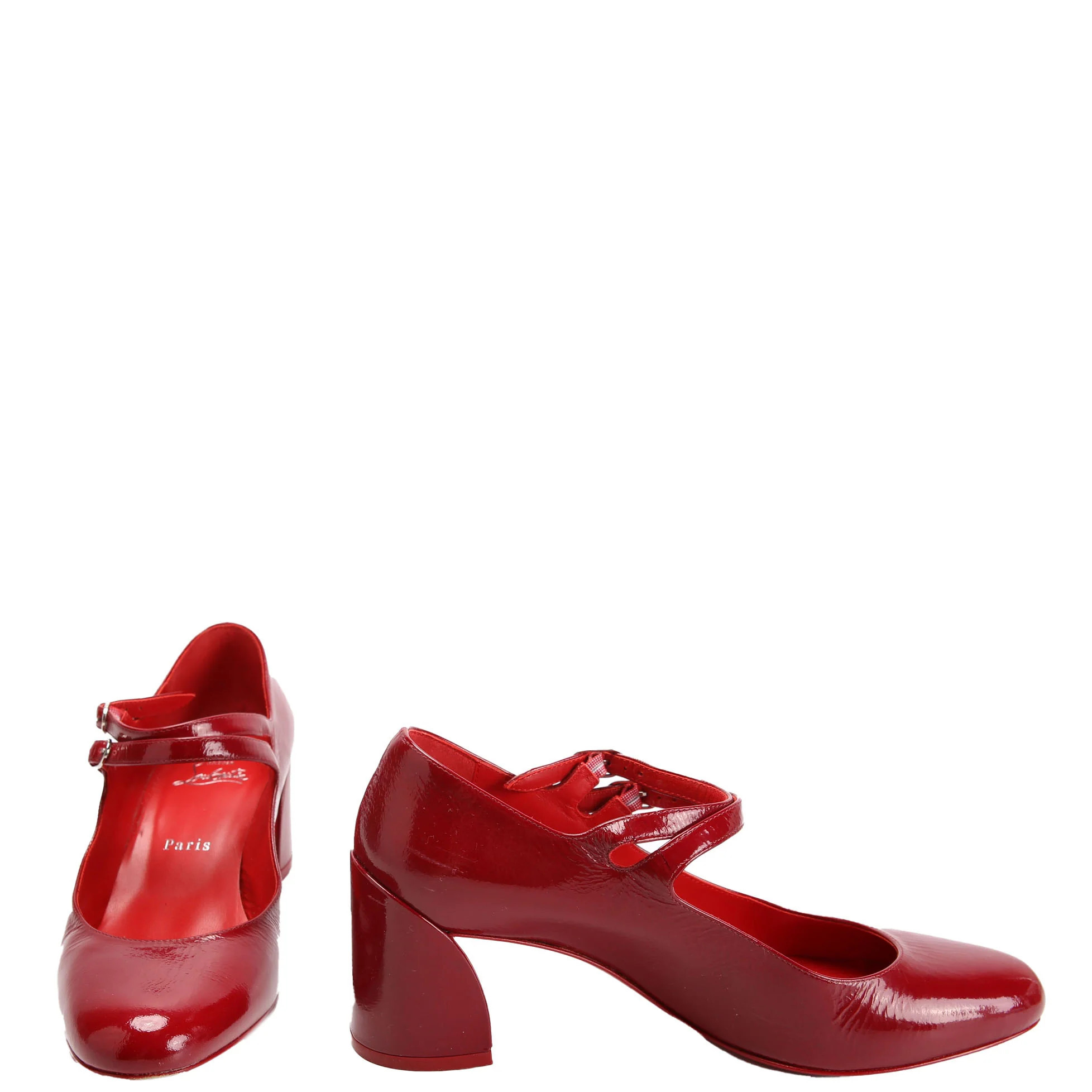 Miss Jane Patent 55MM Pumps Size 38.5 Red | Keeks Designer Handbags