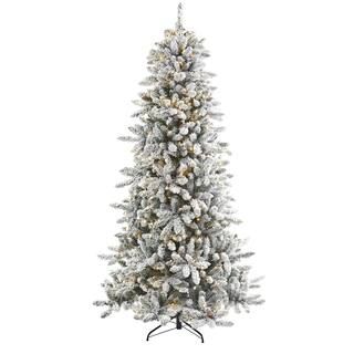 7.5ft. Pre-Lit Flocked Livingston Fir Artificial Christmas Tree with Pinecones and Clear Warm LED... | Michaels Stores