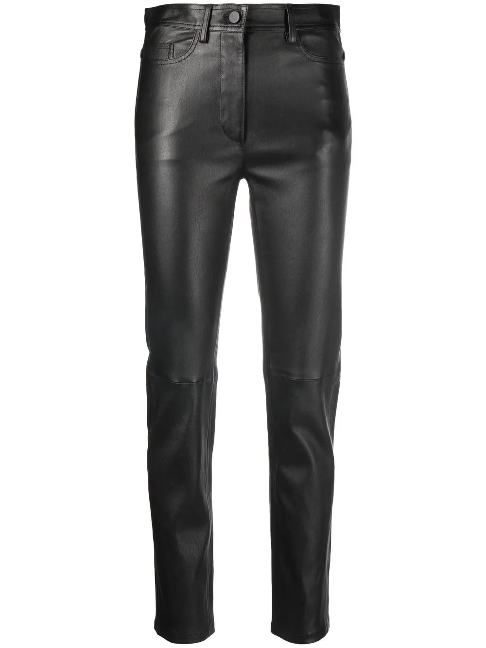 JOSEPH Teddy Leather skinny-fit Trousers - Farfetch | Farfetch Global