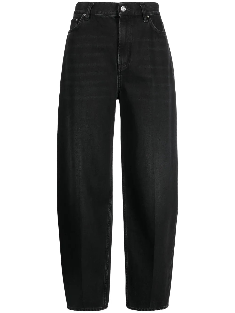 TOTEME faded-effect tapered-leg Jeans | Black | FARFETCH | Farfetch Global