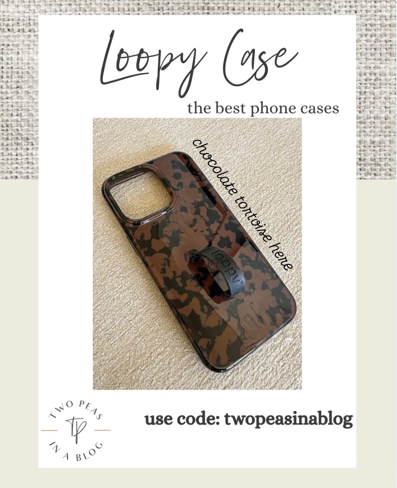 Best in phone cases. 
Love this new chocolate tortoise print.
Use CODE: twopeasinablog

#LTKSeasonal #LTKOver40