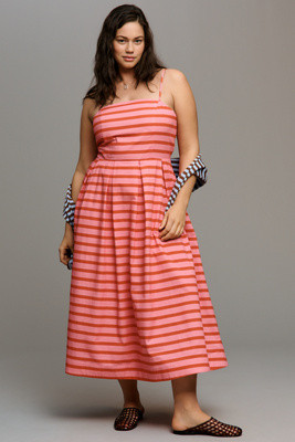 English Factory Stripe Midi Dress | Anthropologie (US)