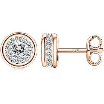Gold Earrings Studs 18K Gold Earrings Stud Earring for Women Sparkling Inlay Cubic Zirconia Hypoa... | Amazon (CA)