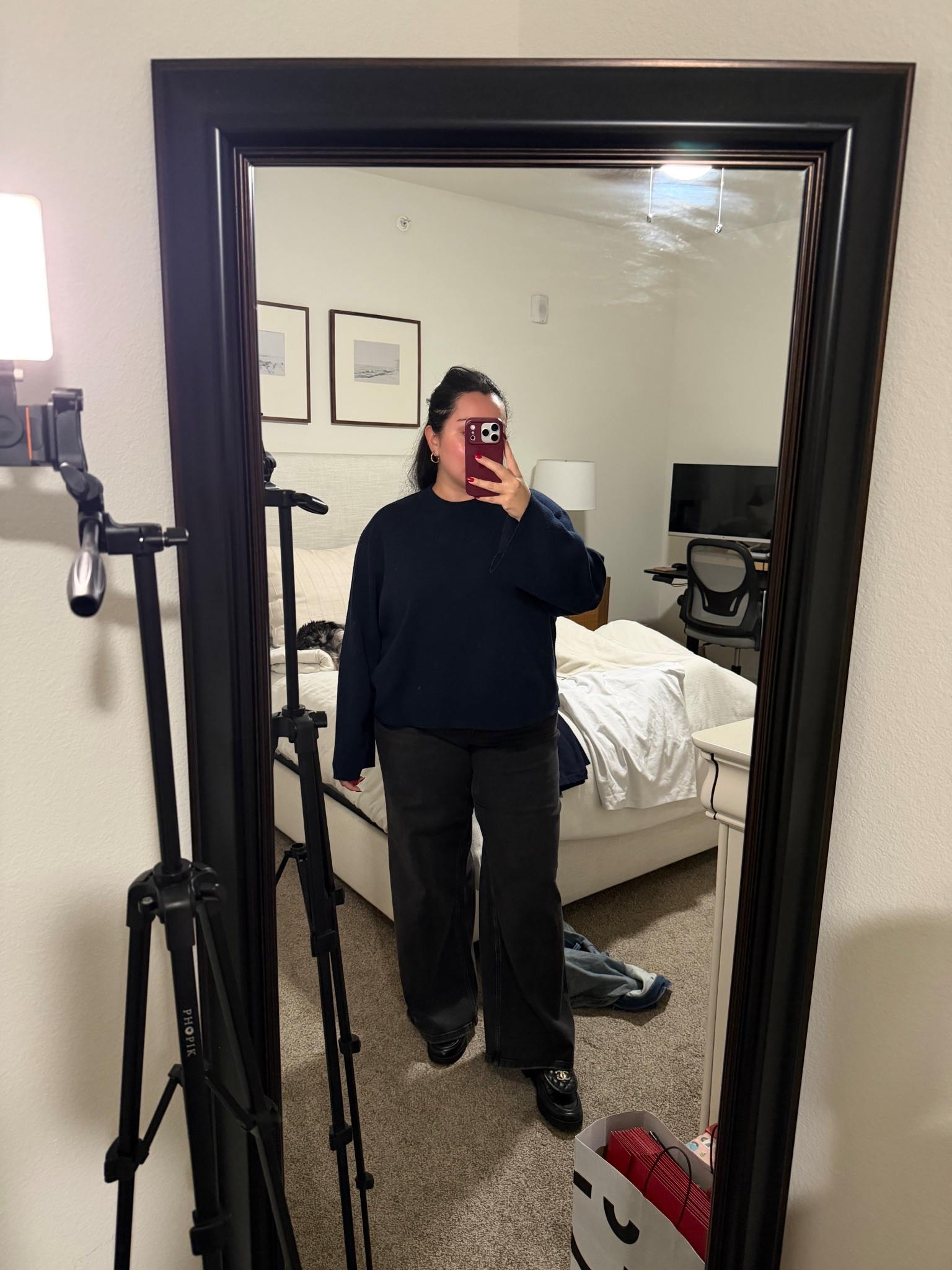 Comfy oversized sweater with wide legs pants. Size down for the sweater & size up for the jeans. 

#LTKWorkwear #LTKMidsize #LTKootd