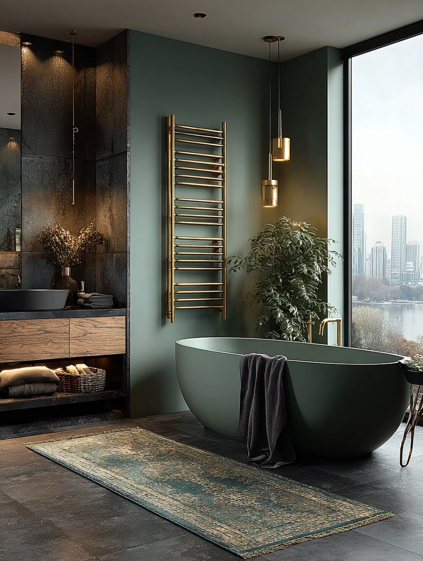 Notice something different. Notice something elevated. An extra-long gold towel warmer instantly becomes the statement piece in a modern bathroom. It draws the eye, adds vertical elegance, and transforms an empty wall into a functional design feature.

A wall-mounted heated towel rack is both practical and luxurious. Placed beside a freestanding bathtub or along a clean bathroom wall, it keeps towels warm and ready while adding a sculptural, architectural element to the space. The brushed gold finish pairs beautifully with gold faucets, modern pendant lighting, dark tile walls, and contemporary vanities.

In a moody green bathroom, spa-inspired retreat, or modern luxury bath, an elongated towel warmer adds height and refinement. It works especially well in bathrooms with freestanding tubs, marble surfaces, black stone tiles, or warm wood cabinetry.

Bathrooms should never feel like an afterthought. They deserve the same intentional styling as your living room or bedroom. A gold heated towel rack upgrades the entire atmosphere — practical, elegant, and undeniably statement-making.

#TowelWarmer
#LuxuryBathroom
#GoldBathroomAccents
#ModernSpaBathroom 

 #LTKHome