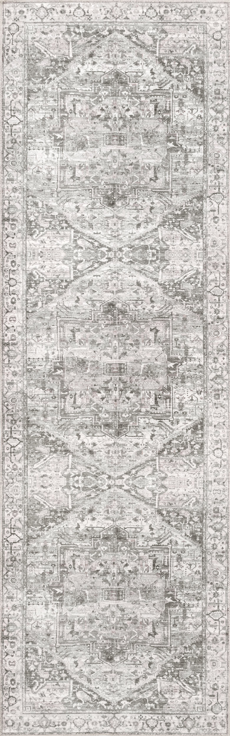 Atrium Medallion Washable Rug | Grey | Rugs USA