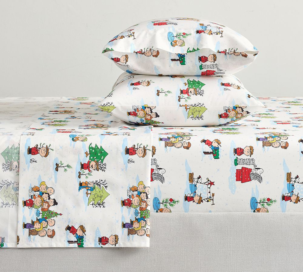 Charlie Brown Christmas Sheet Set, Multi, Full | Pottery Barn (US)
