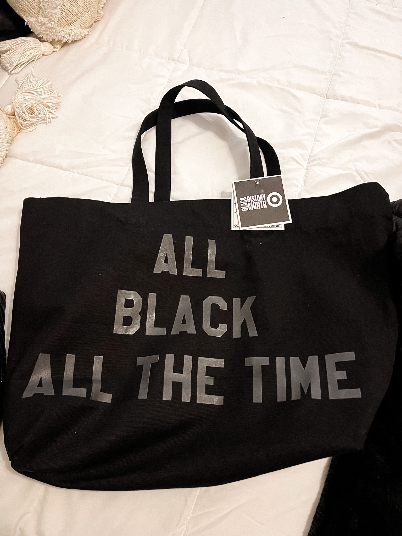 Target bag. 

Black tote. Target tote bag. Target Black history month! 

#LTKSeasonal #LTKstyletip