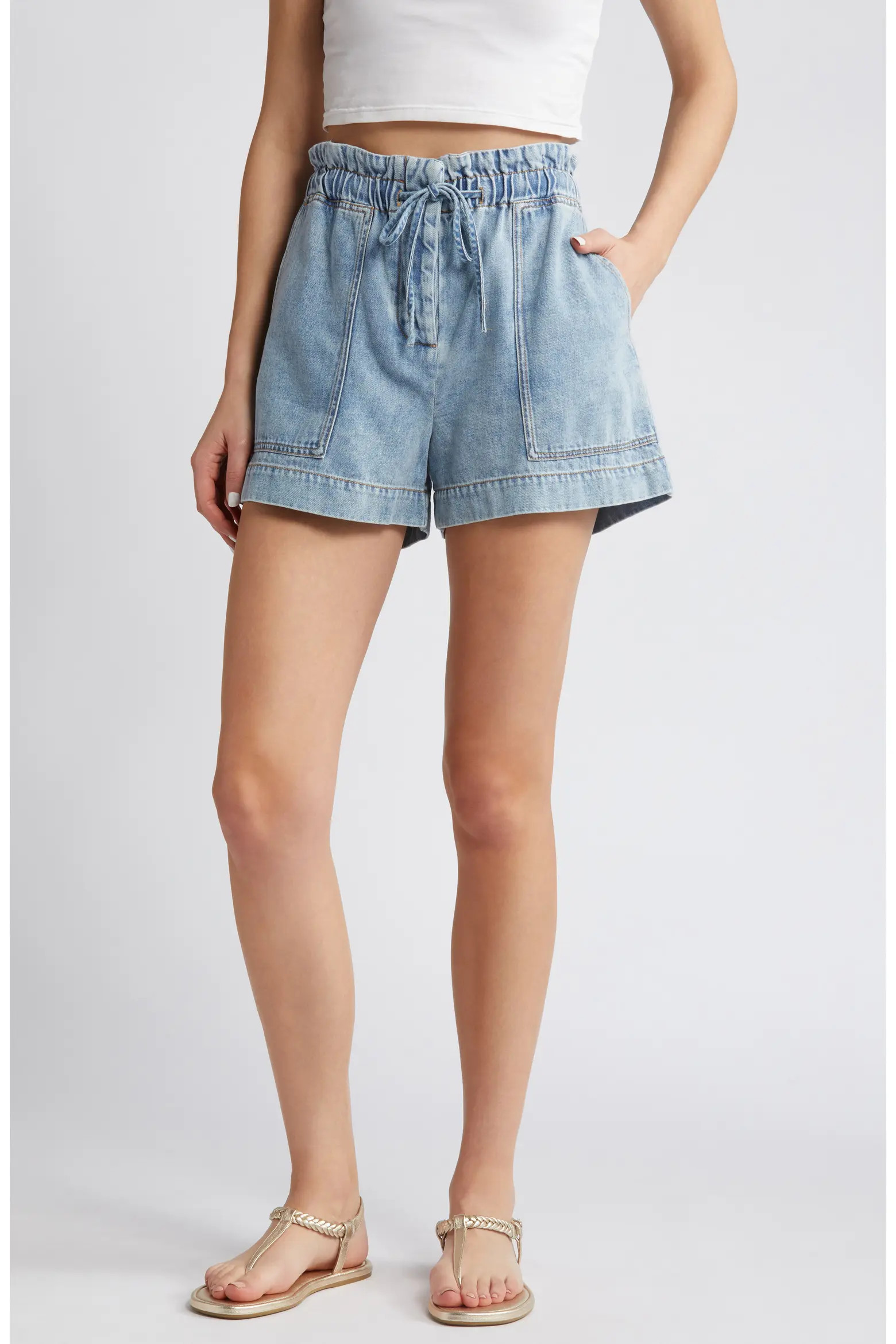Foster Paperbag Denim Shorts (Women) | Nordstrom | Nordstrom