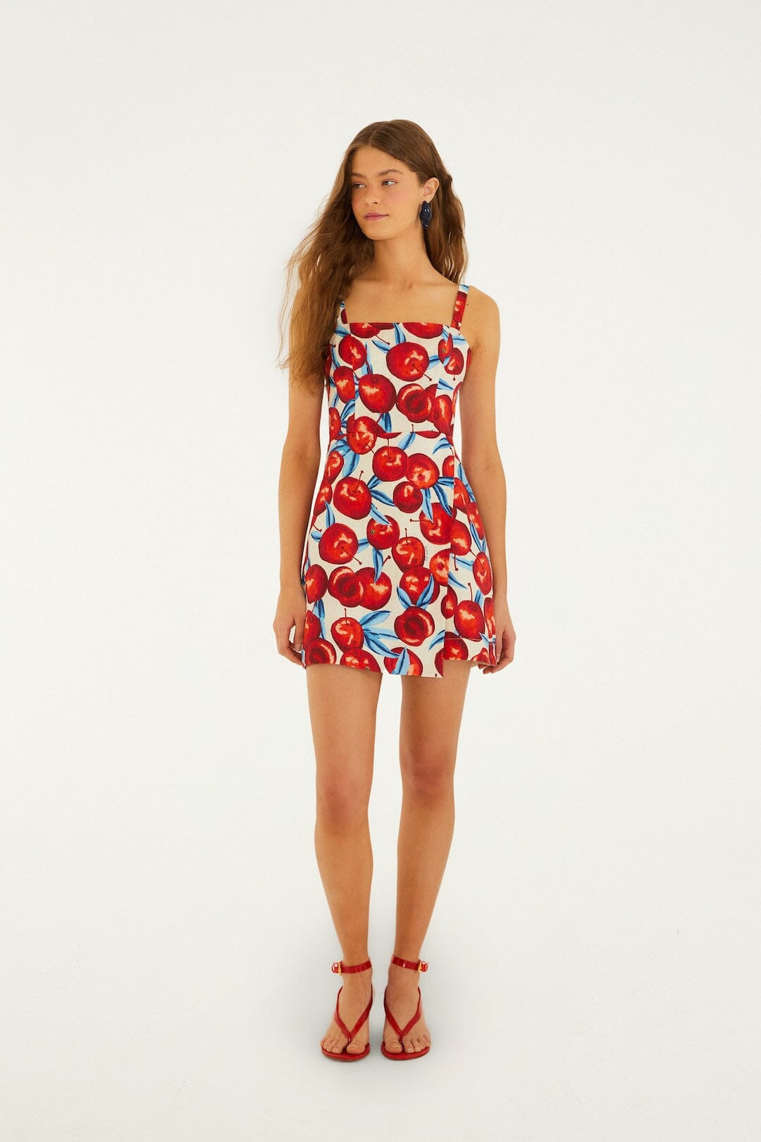 Cherry Blossom Sleeveless Euroflax\u0099 Premium Linen Mini Dress | FARM Rio | FarmRio (US)