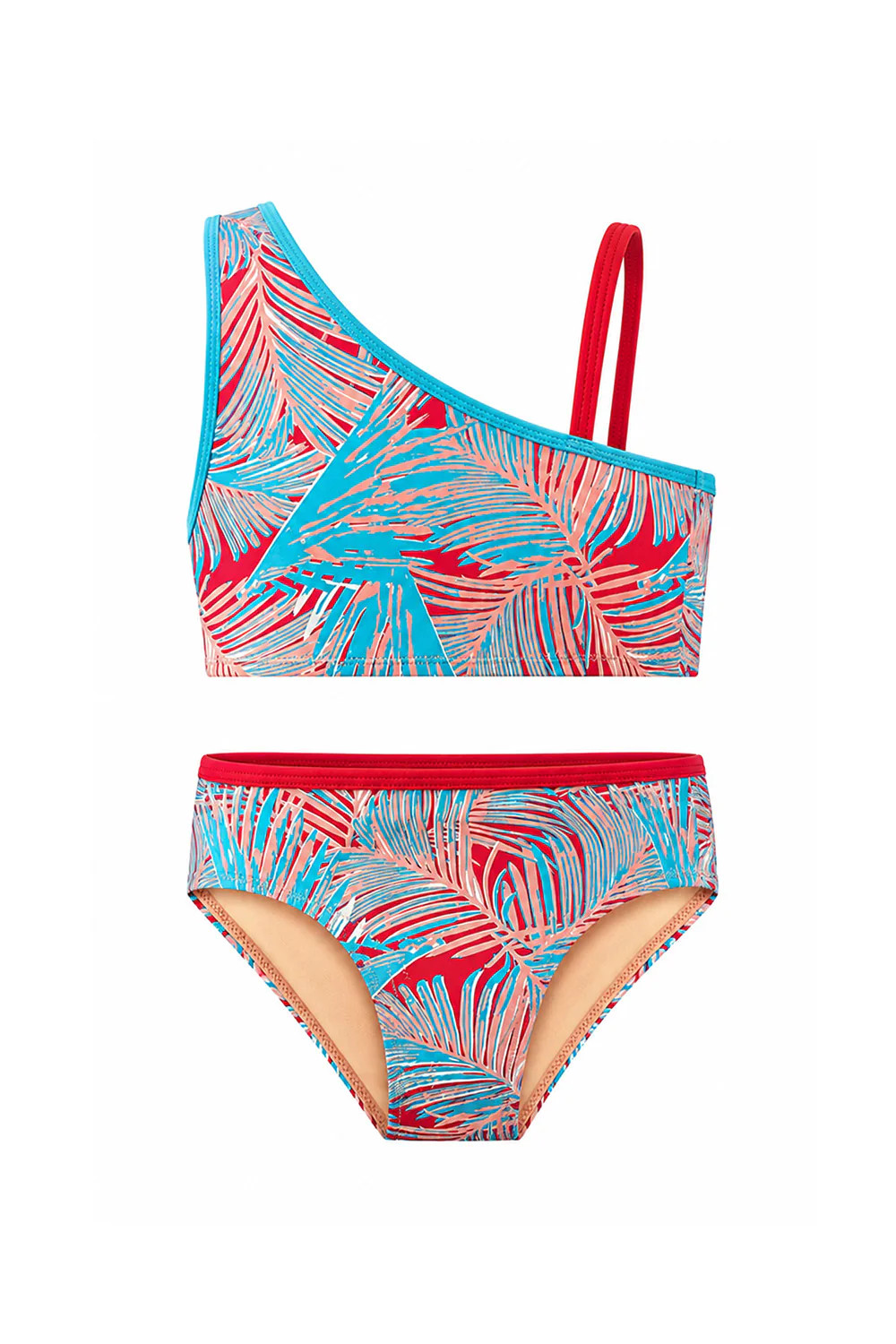 Mini Palm One Shoulder Bikini Set | VETCHY LLC