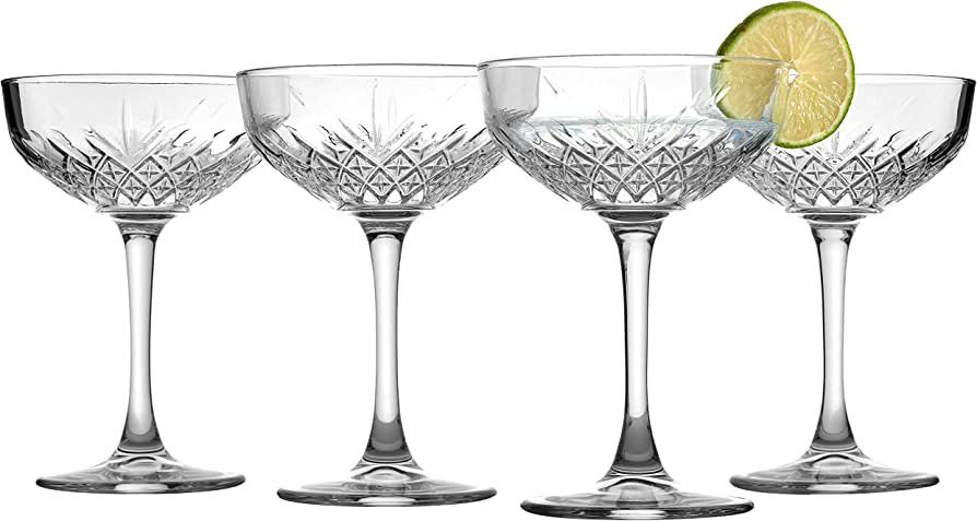 Pasabahce Coupe Cocktail Glasses Set Of 4 - Exclusive Martini, Margarita Glasses - Timeless Champ... | Amazon (US)