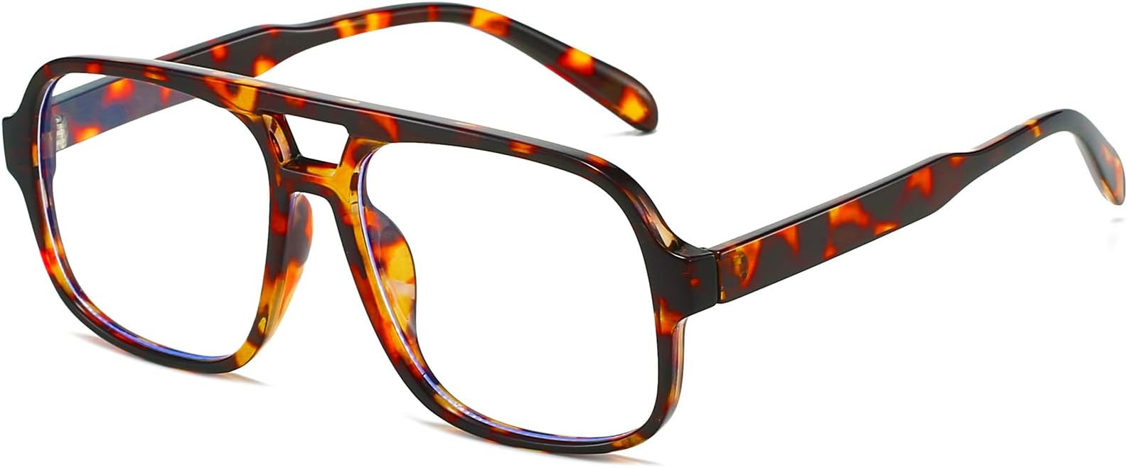 Oversized Square Aviator Glasses for Women Men Big Frame Retro Blue Light Blocking Glasses Vintag... | Amazon (US)