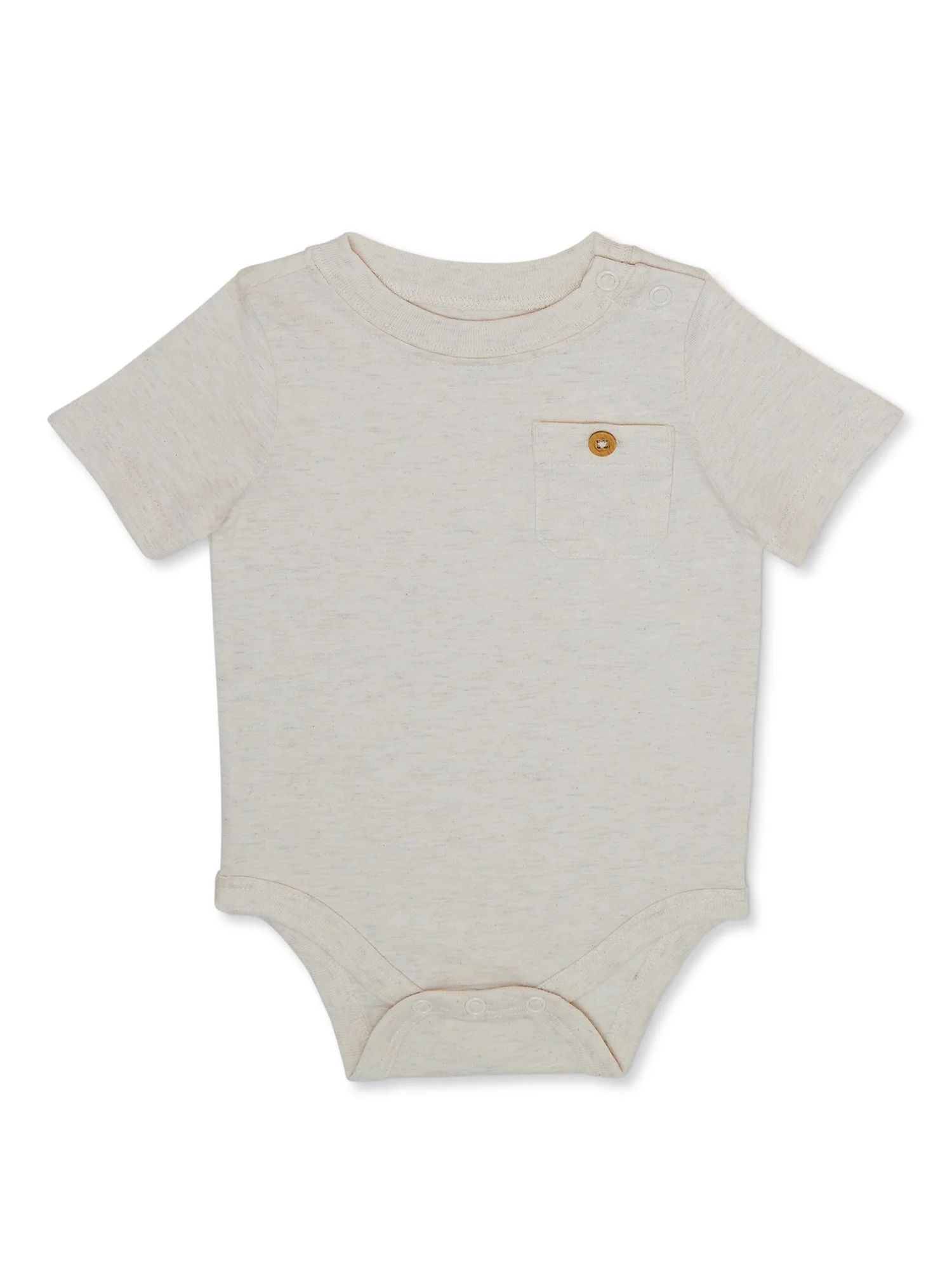 Garanimals Baby Boy Short Sleeve Solid Pocket Bodysuit, Sizes 0-24 Months | Walmart (US)