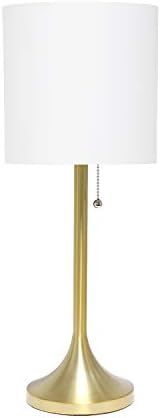 Amazon.com: Simple Designs LT1076-GDW Tapered Fabric Drum Shade Table Lamp, Gold/White : Home & K... | Amazon (US)