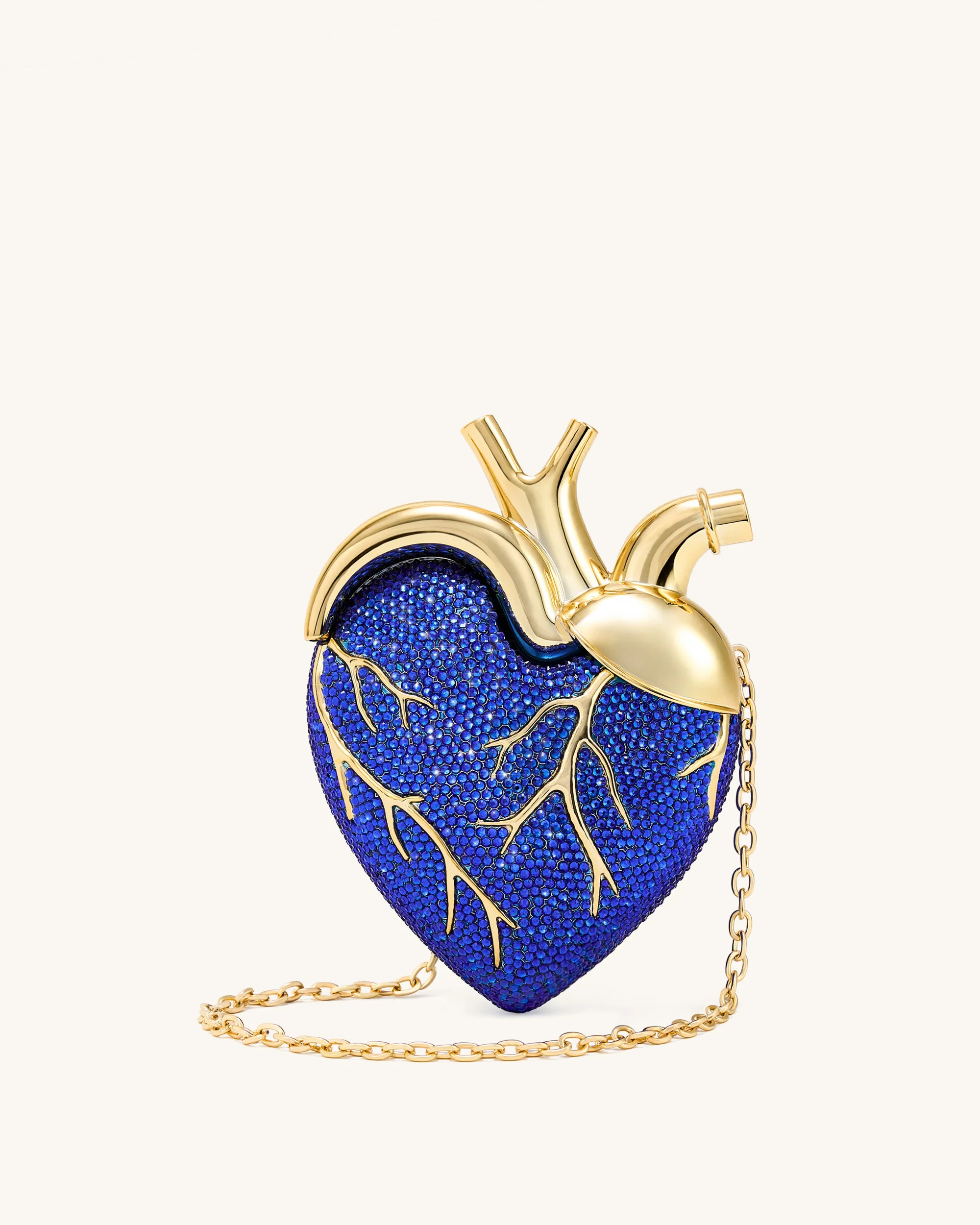 Maren Artificial Crystal Heart Shaped Bag - Cobalt Blue | JW PEI US