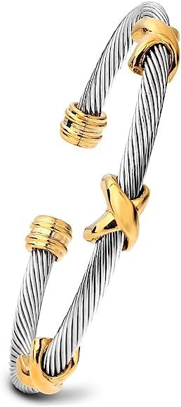 Cross Cable Wire Bangle Inspired Antique Women Charm Jewelry (Most Wished & Gift Idea) | Amazon (US)