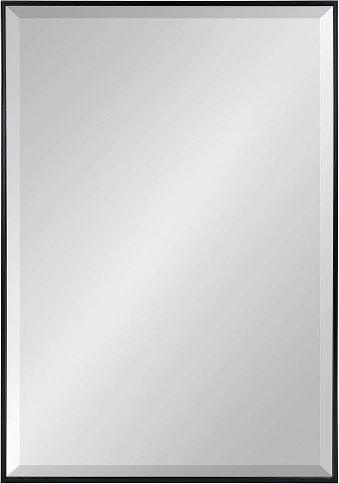 Kate and Laurel Rhodes Large Framed Decorative Rectangle Wall Mirror, 25" x 37", Black, Sleek Mod... | Amazon (US)