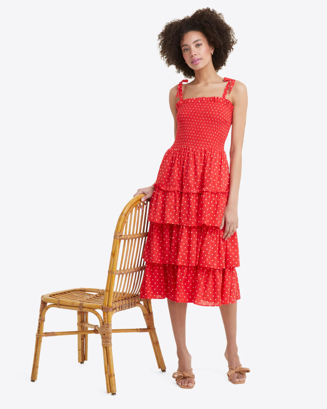 Taylor Tiered Dress in Red Polka Dot | Draper James (US)