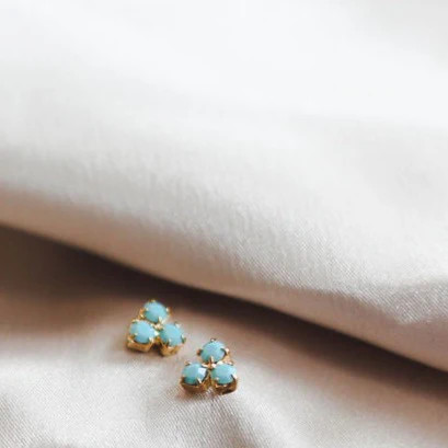 Triangle Matte Turquoise Earrings | TrendingAbove